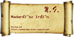 Madarász Irén névjegykártya